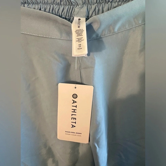 NWT ATHLETA Calm Cool Short Quarry Blue XS Silky Bridal Loungewear - Picture 5 of 15